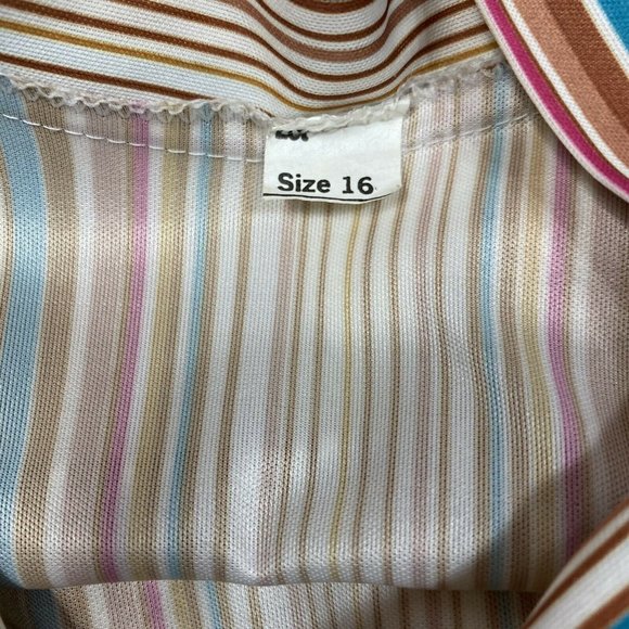 Vintage 70s 80s Striped Secretary Sheath Dress - Picture 7 of 7